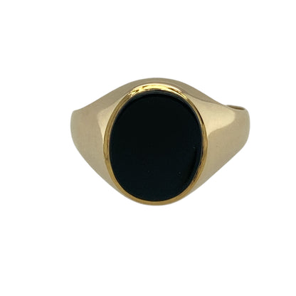 9ct Gold & Onyx Set Oval Signet Ring