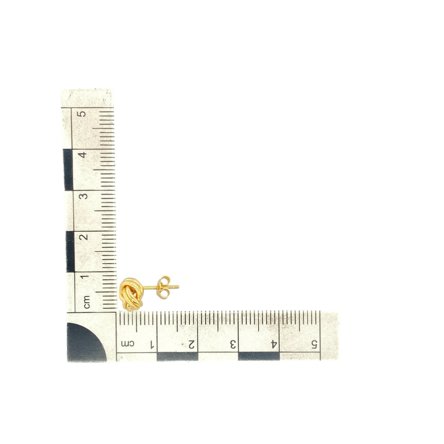 9ct Gold Textured 8mm Knot Stud Earrings