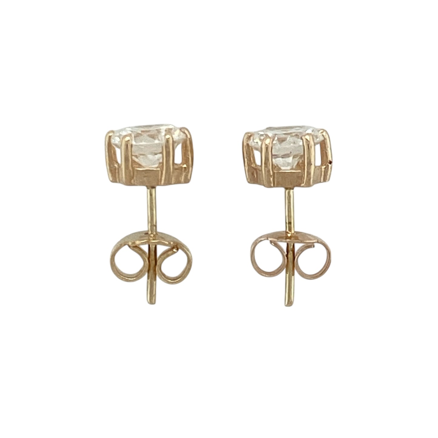 9ct Gold & Cubic Zirconia Round Stud Earrings