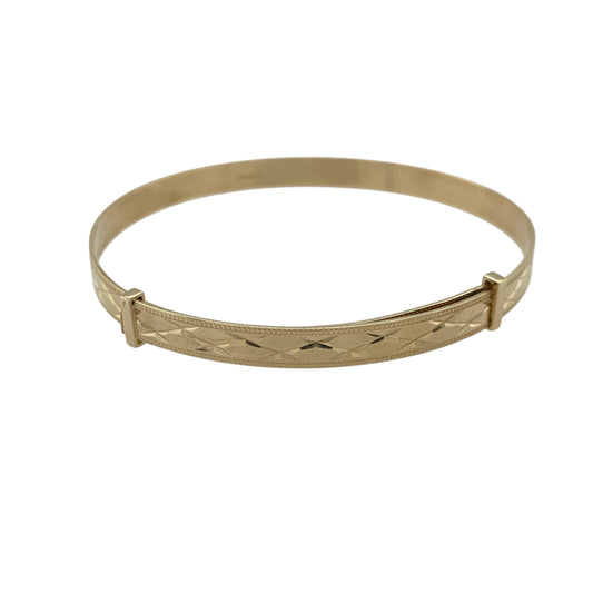 9ct Gold Patterned Expanding Bangle