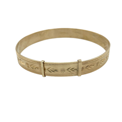9ct Gold Patterned Expanding Bangle