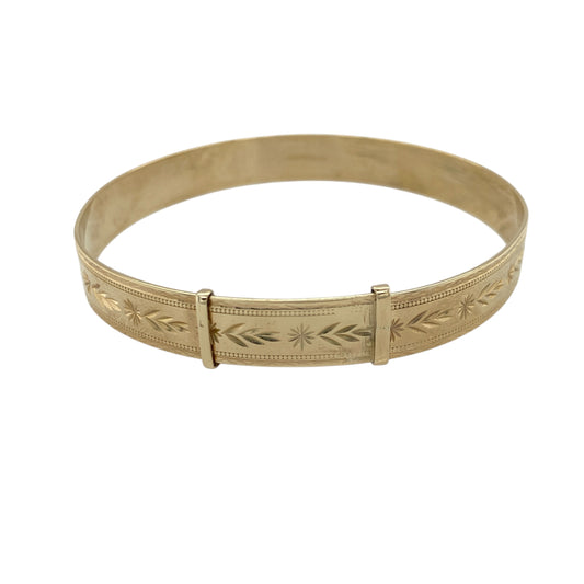 9ct Gold Patterned Expanding Bangle