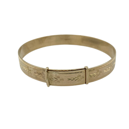 9ct Gold Patterned Expanding Bangle