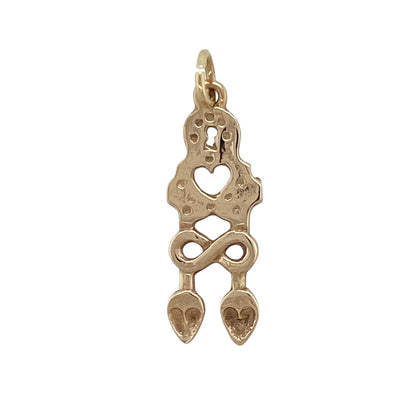 9ct Gold Welsh Double Lovespoon Pendant