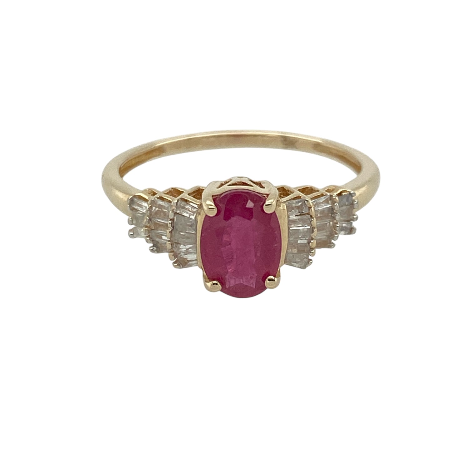 9ct Gold Diamond & Ruby Set Ring