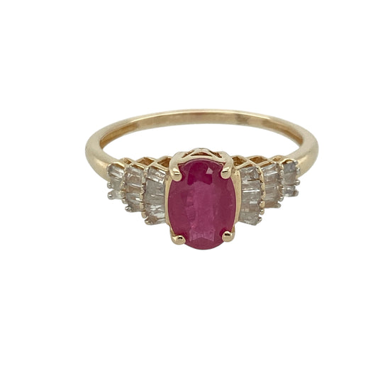 9ct Gold Diamond & Ruby Set Ring