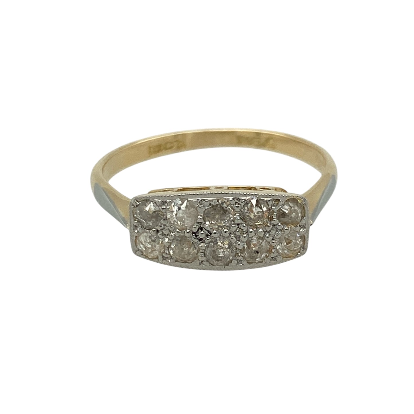 18ct Gold & Platinum Diamond Set Art Deco Ring
