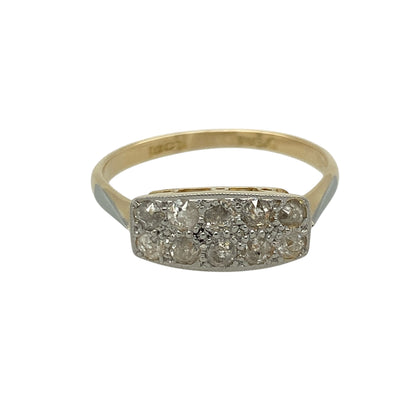 18ct Gold & Platinum Diamond Set Art Deco Ring