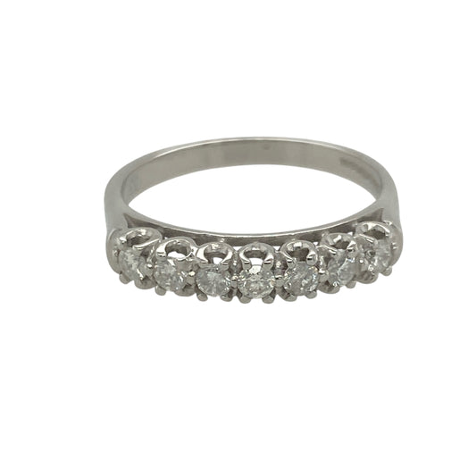 18ct White Gold & Diamond Set Band Ring