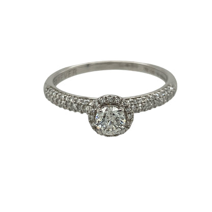 18ct White Gold & Diamond Set Halo Ring