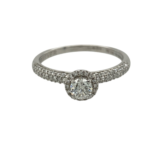 18ct White Gold & Diamond Set Halo Ring