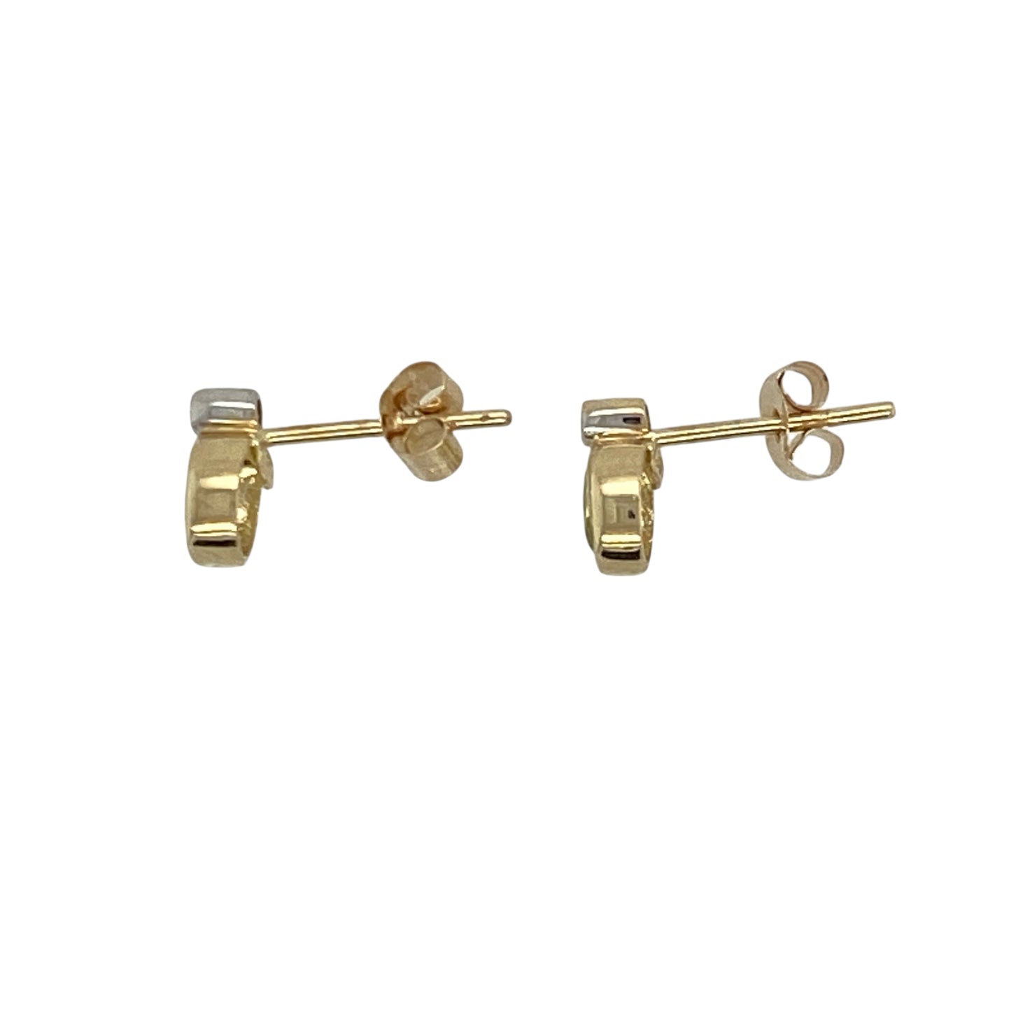 9ct Gold Diamond & Peridot Set Stud Earrings
