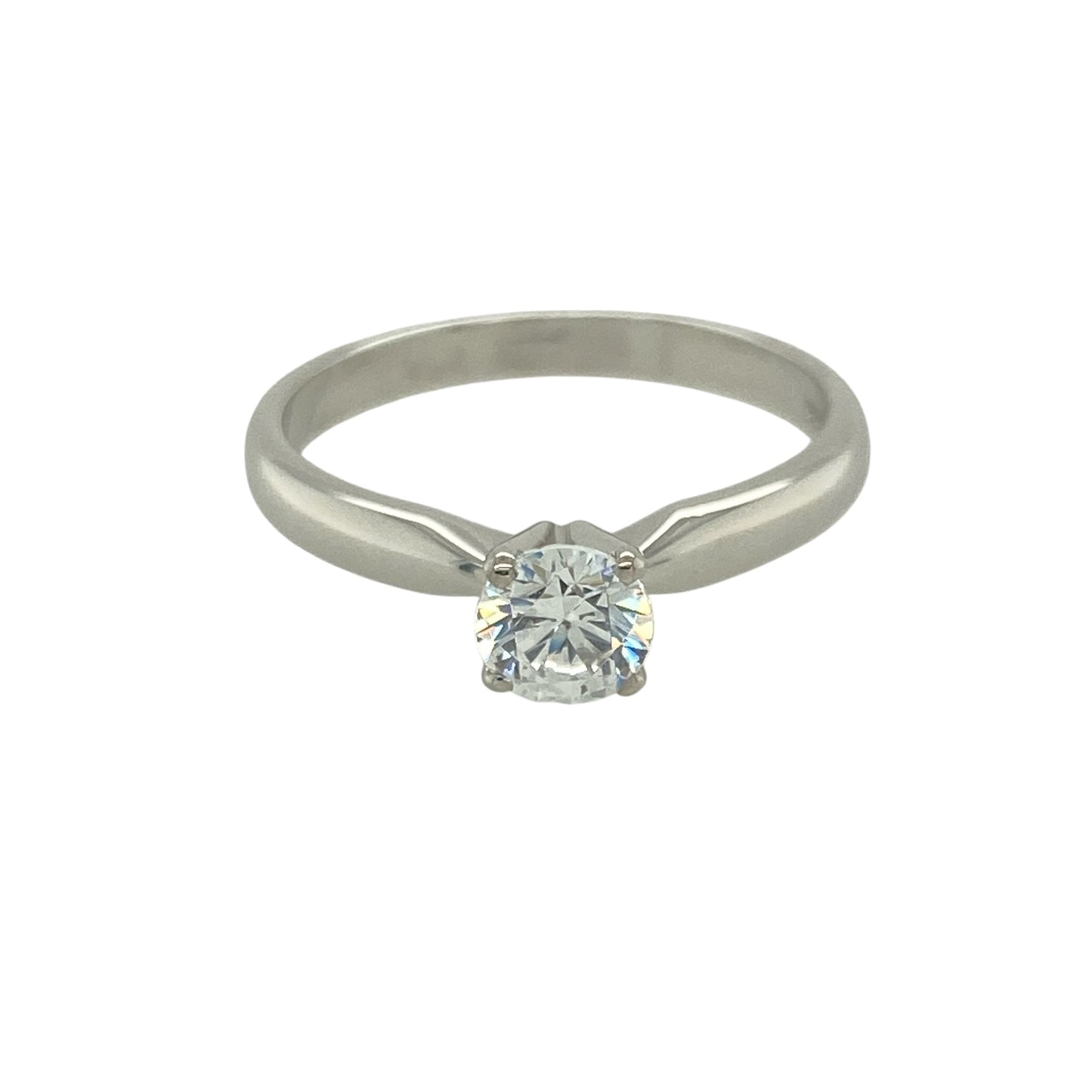 New 9ct White Gold & Swarovski Crystal Set Solitaire Ring