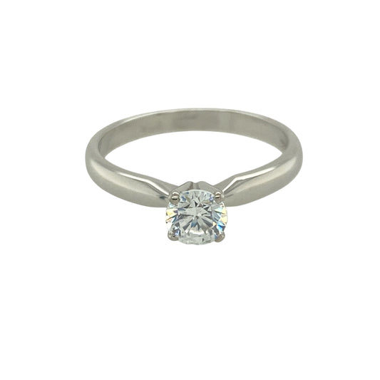 New 9ct White Gold & Swarovski Crystal Set Solitaire Ring