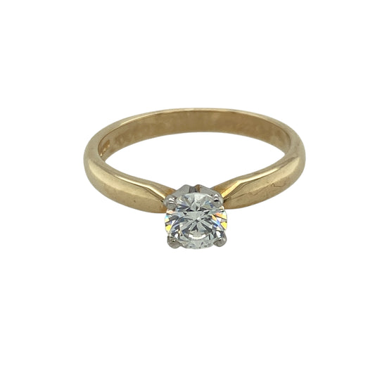 New 9ct Gold & Swarovski Crystal Set Solitaire Ring