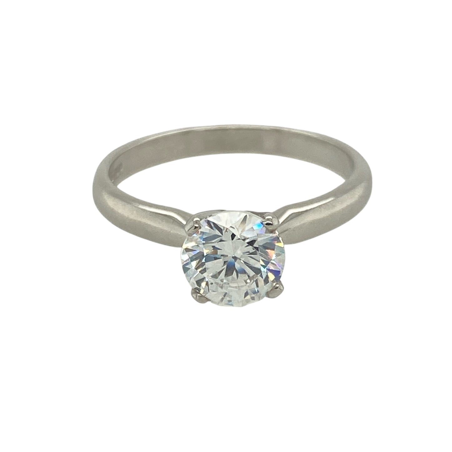 New 9ct White Gold & Swarovski Crystal Set 1ct Solitaire Ring
