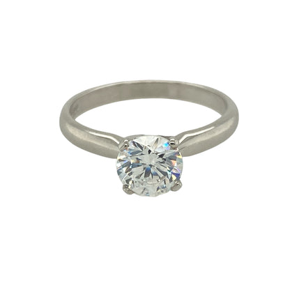 New 9ct White Gold & Swarovski Crystal Set 1ct Solitaire Ring