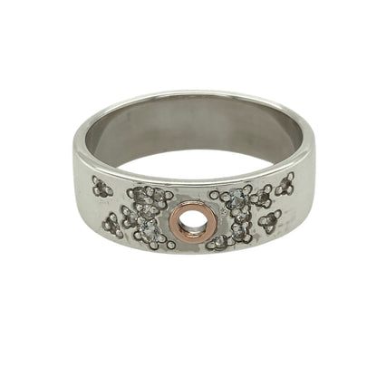 925 Silver & White Topaz Set Clogau Band Ring