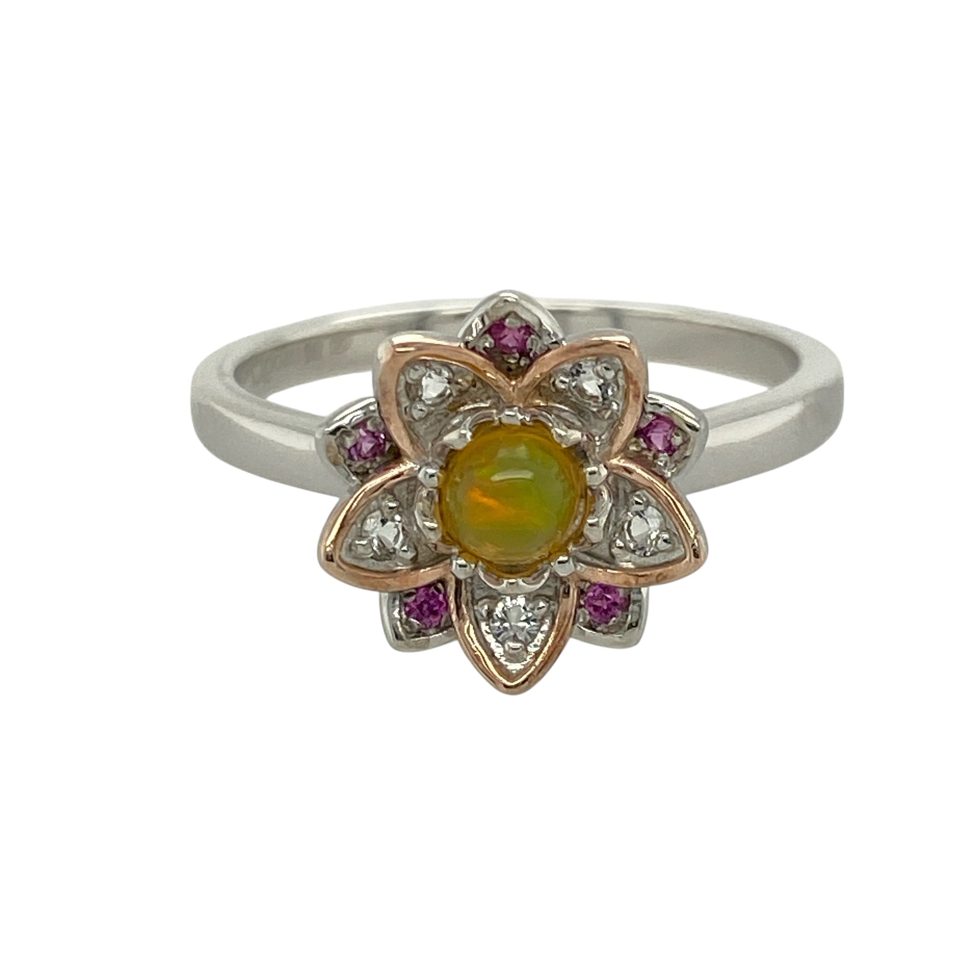 925 Silver & Topaz Set Clogau Lotus Flower Ring