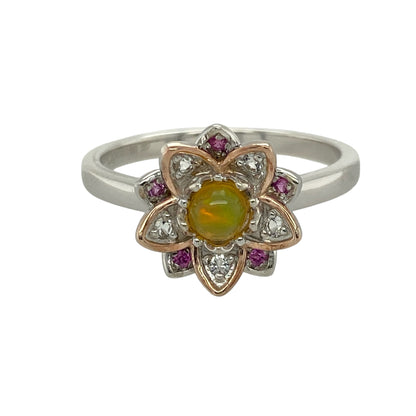 925 Silver & Topaz Set Clogau Lotus Flower Ring