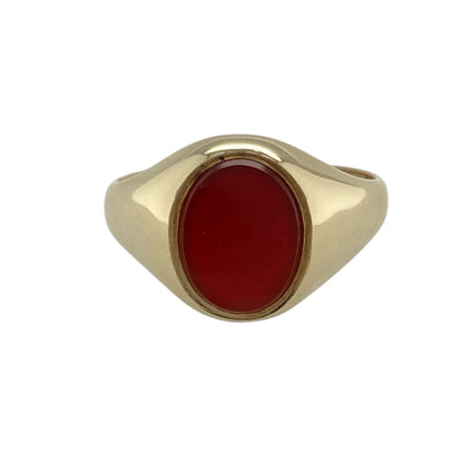9ct Gold & Carnelian Oval Signet Ring