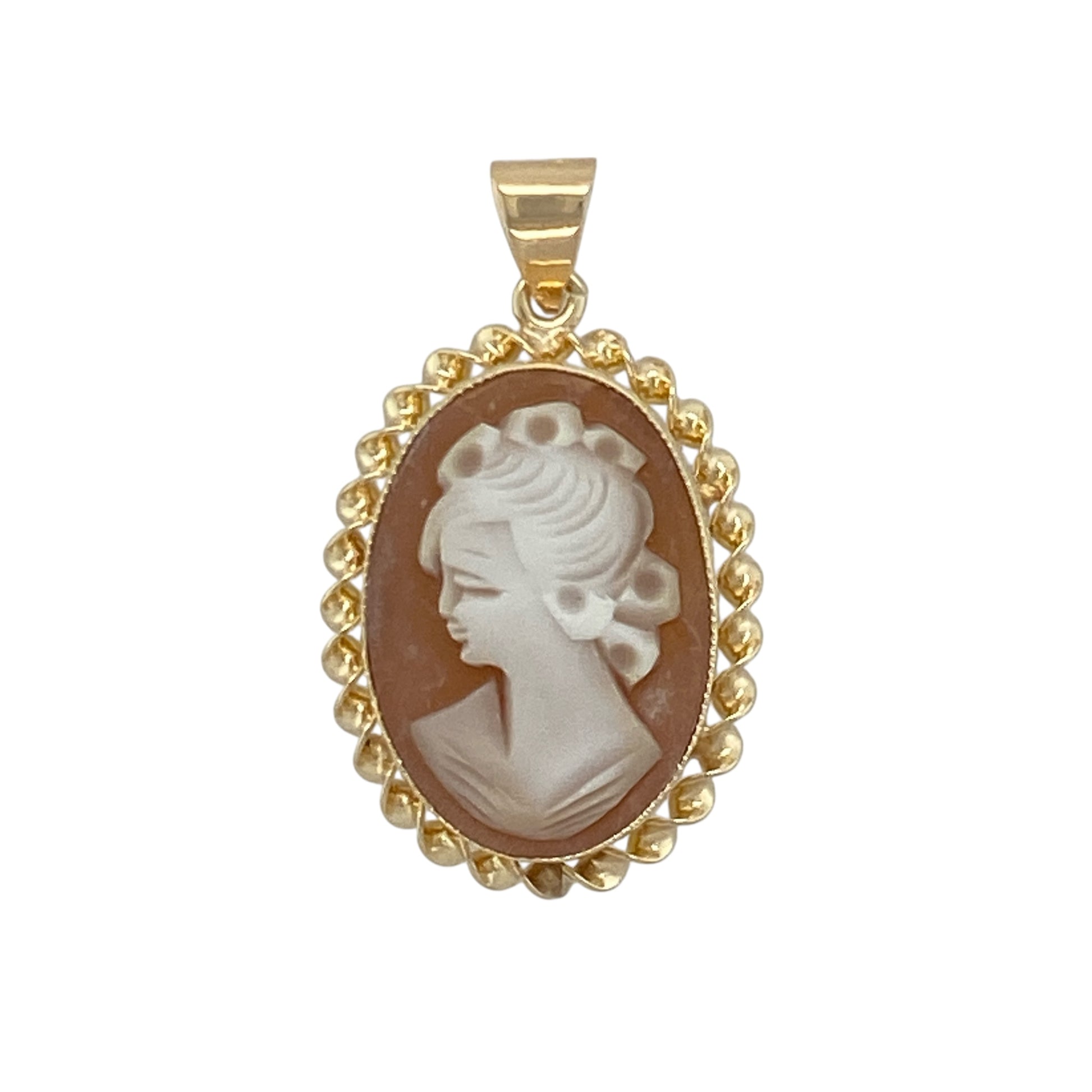 9ct Gold & Cameo Oval Pendant