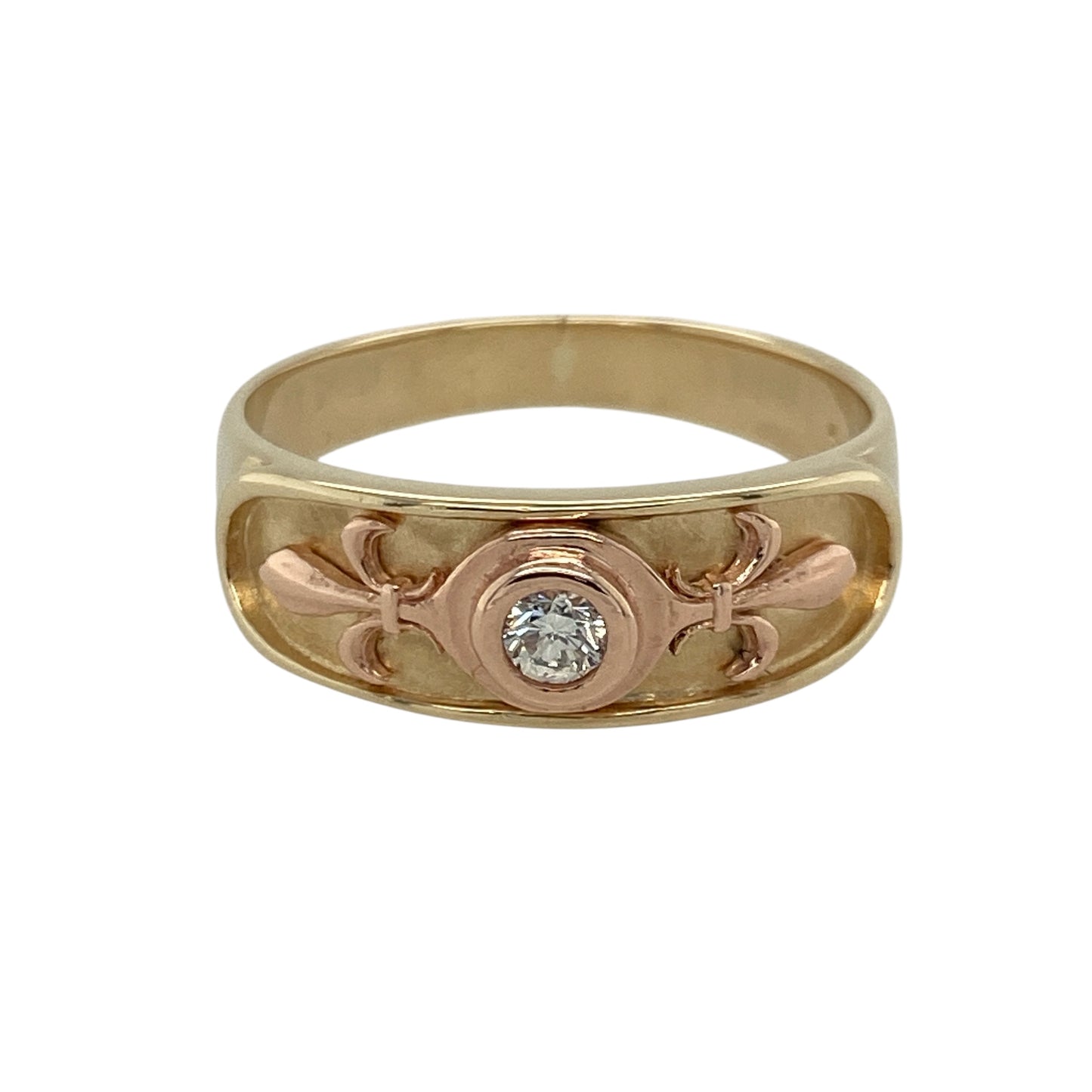 9ct Gold & Diamond Set Clogau Fleur De Lis Band Ring