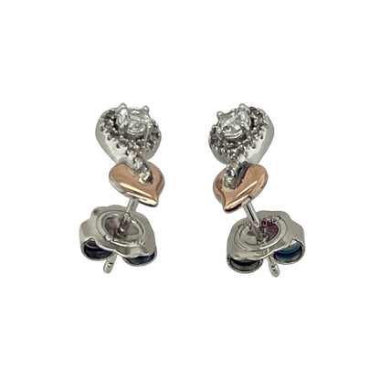 925 Silver & White Topaz Set Clogau Halo Tree of Life Stud Earrings