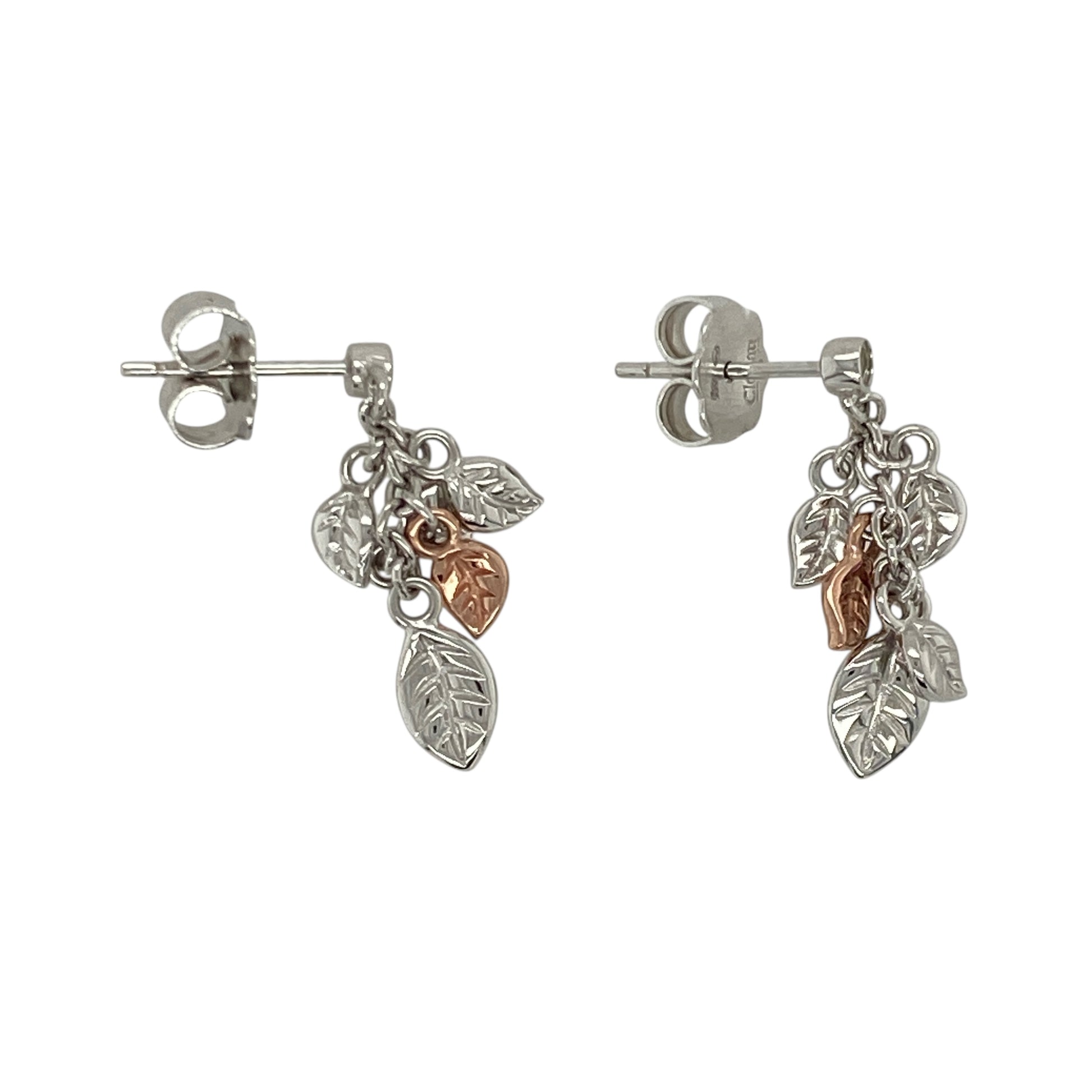 925 Silver & Peridot Set Clogau Leaf Drop Earrings