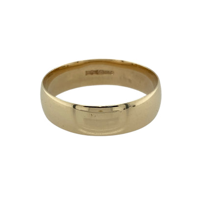 Bring classic elegance and lasting style to your collection with this pre-owned 9ct yellow gold 6mm wedding band ring—a timeless symbol of love and commitment.

Design: The ring features a smooth 6mm plain band with a high-polished finish, creating a sleek and traditional look that suits any occasion.
Material: Made from 9-carat yellow gold, the warm golden hue and lustrous shine give the ring a refined and enduring appeal.