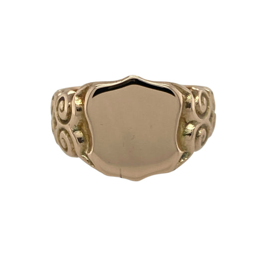 9ct Gold Shield Signet Ring
