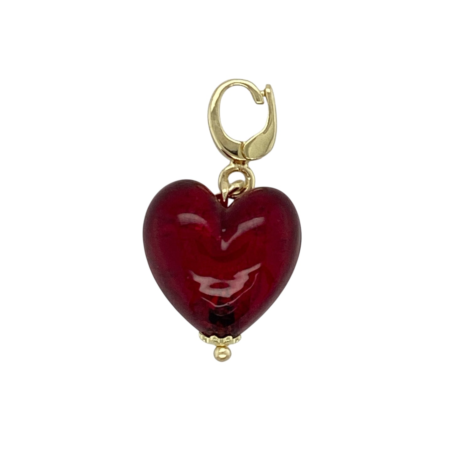 Bring colour and romance to your collection with this pre-owned 9ct yellow gold and red stone heart pendant/charm—a striking piece that beautifully captures love and elegance.

Design: The pendant features a bold 15mm heart-shaped red stone set in a polished yellow gold frame, creating a vibrant and eye-catching look.
Material: Made from 9-carat yellow gold, the warm tone of the metal enhances the rich red hue of the stone, adding depth and sophistication.