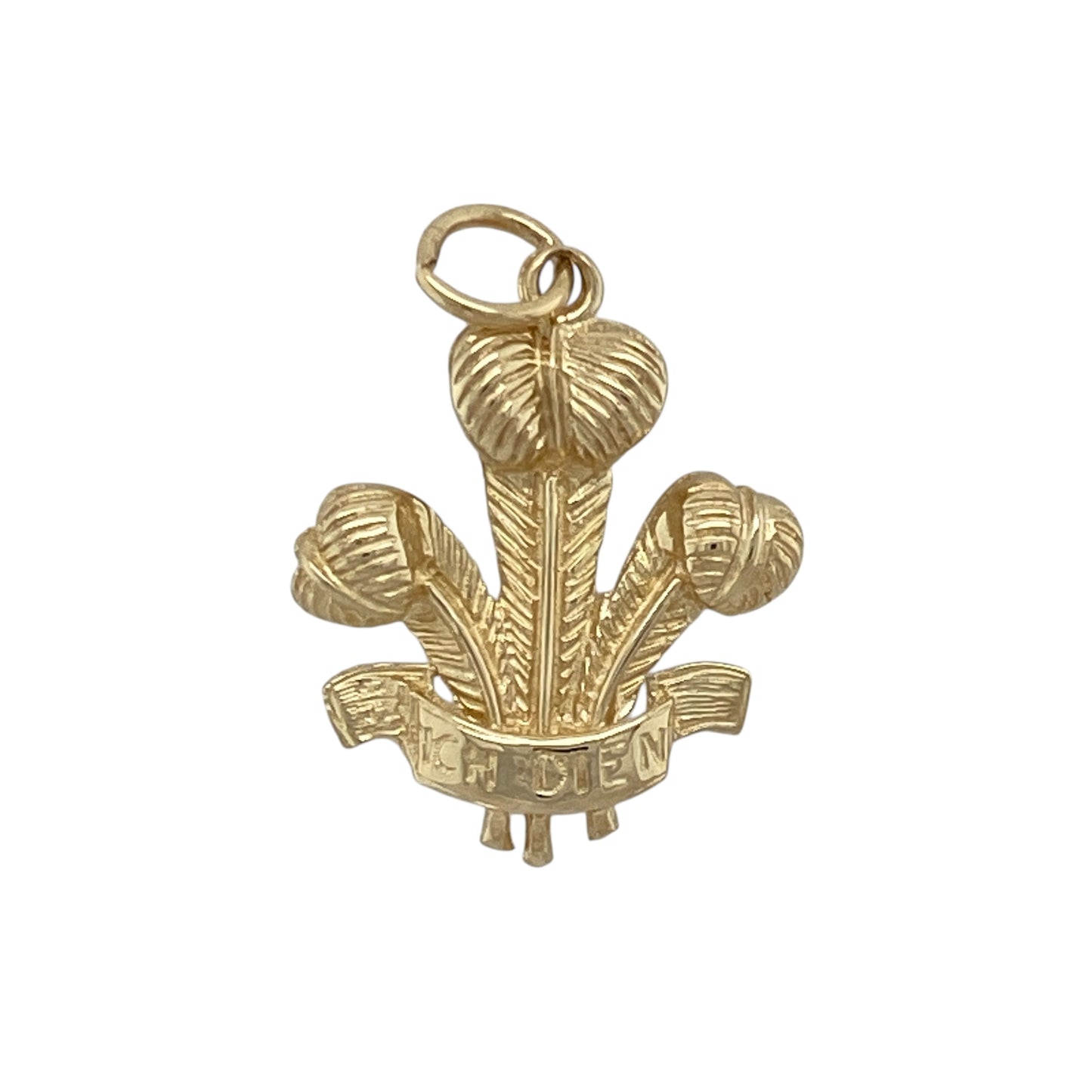 9ct Gold Welsh Three Feathers Pendant