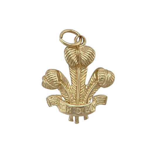 9ct Gold Welsh Three Feathers Pendant
