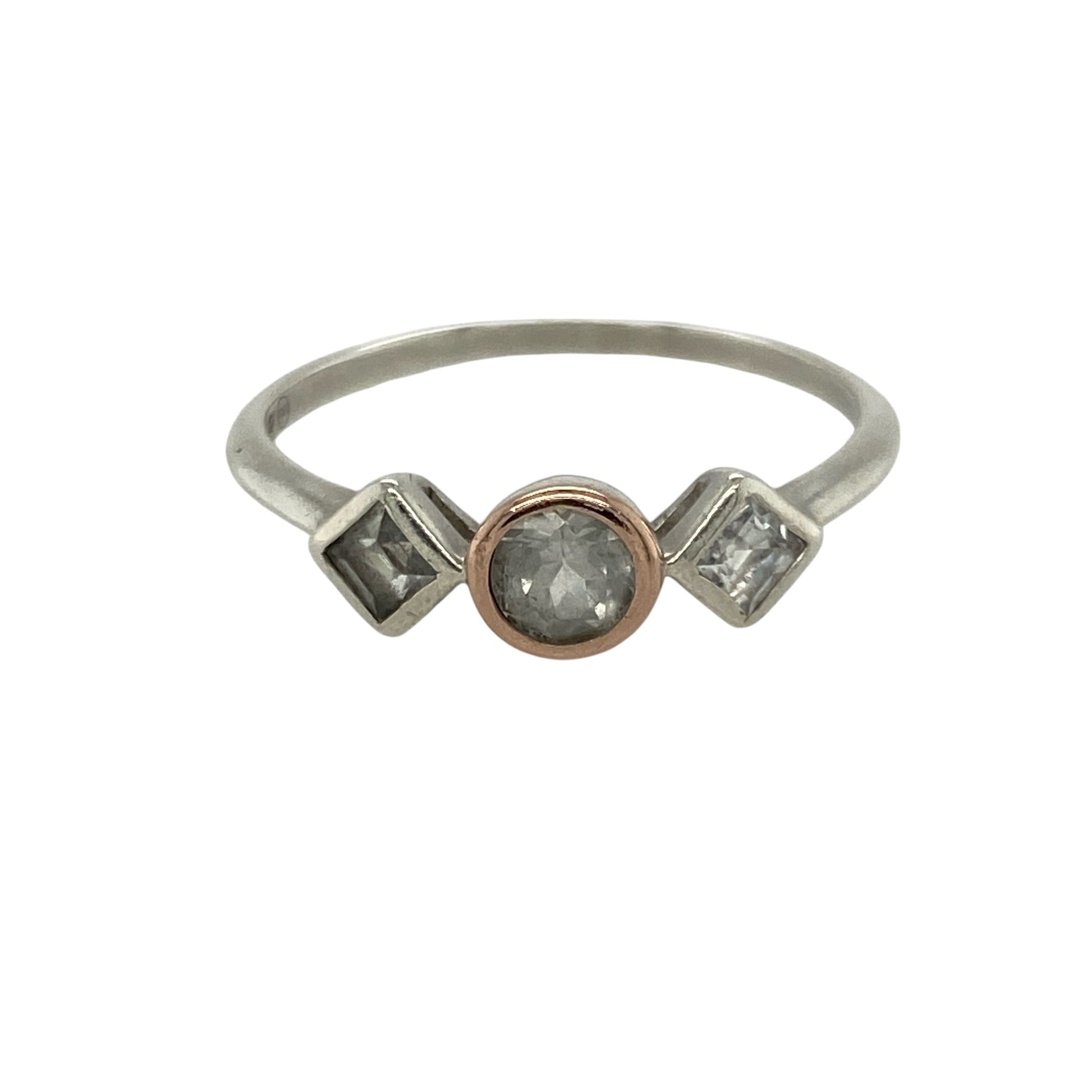 925 Silver & White Topaz Set Clogau Trilogy Ring