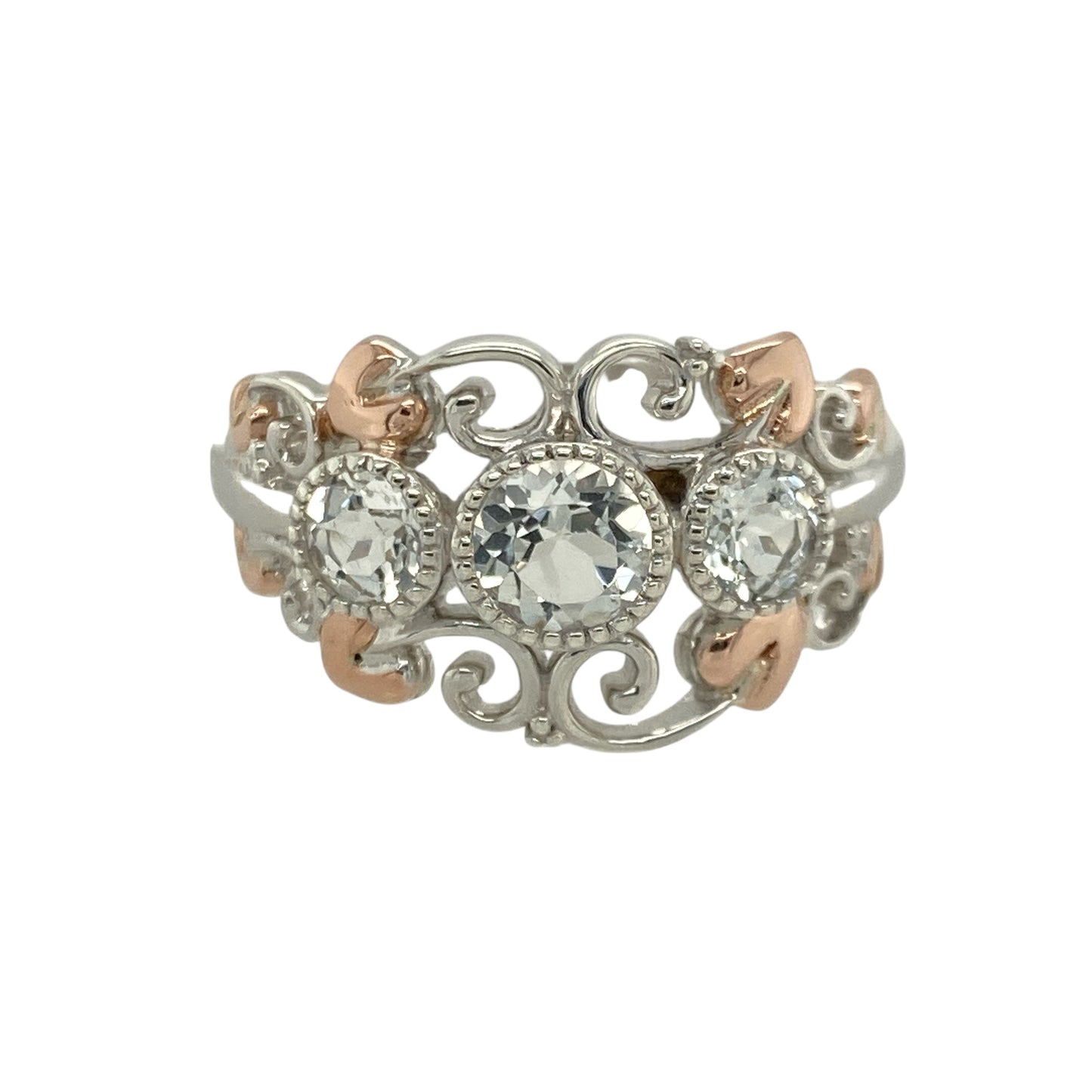 925 Silver & White Topaz Set Clogau Trilogy Tree of Life Ring