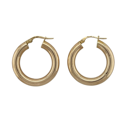 9ct Gold Plain Hoop Creole Earrings