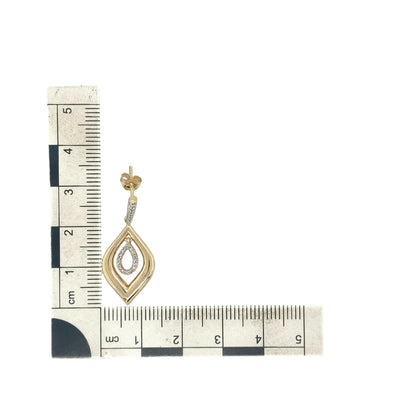 9ct Gold Diamond Set Drop Earrings