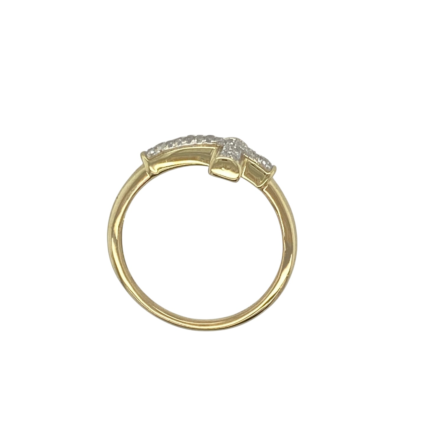 9ct Gold Diamond Set Cross Ring