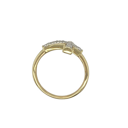 9ct Gold Diamond Set Cross Ring