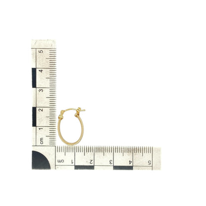 9ct Gold Patterned Oval Creole Earrings