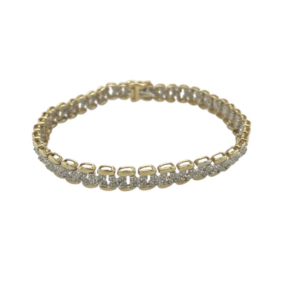 9ct Gold & Diamond Set 7.5" Bracelet
