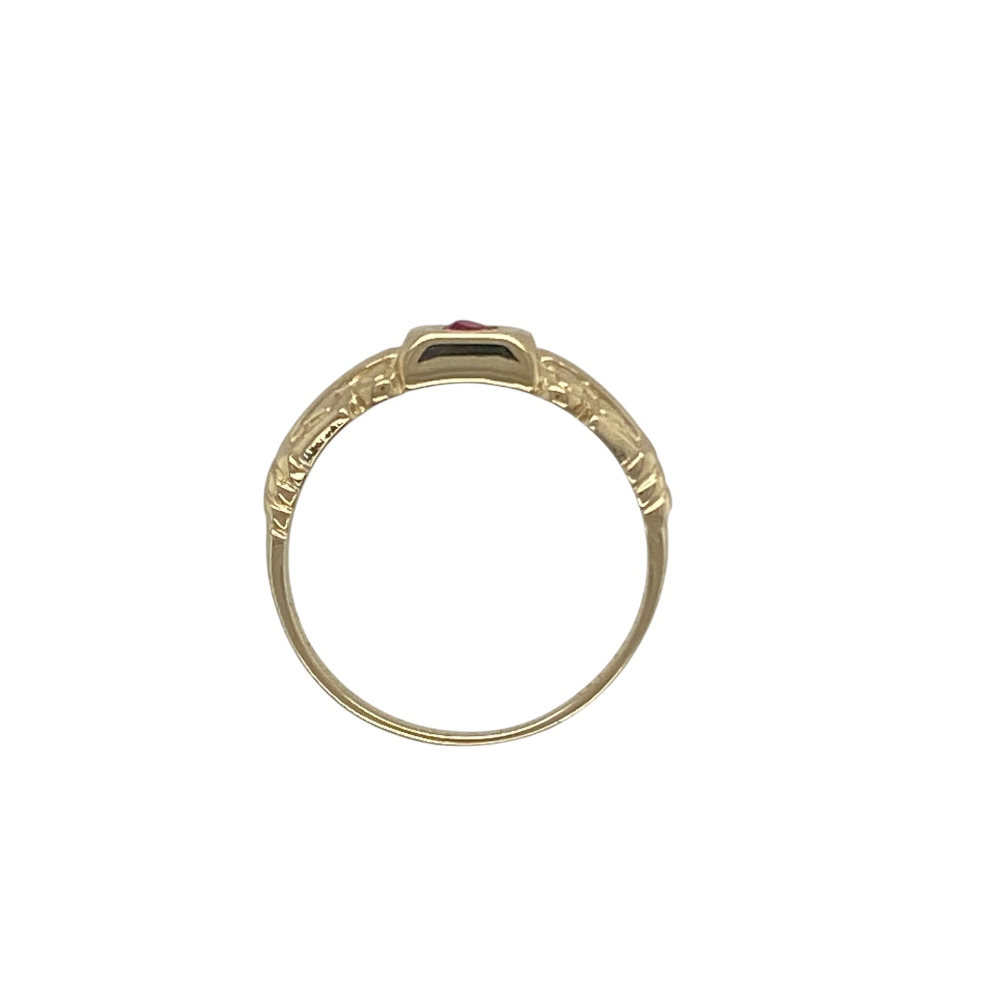 9ct Gold Ruby Set Star Signet Ring