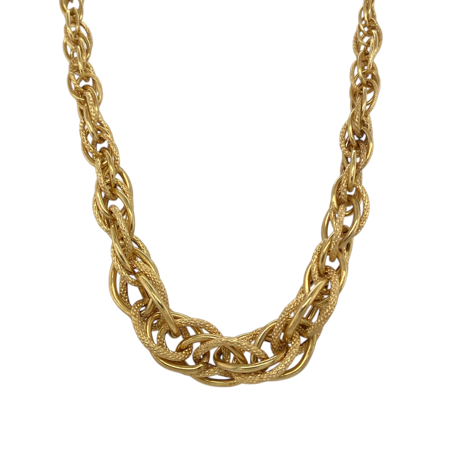9ct Gold Graduating Twisted 18" Necklace