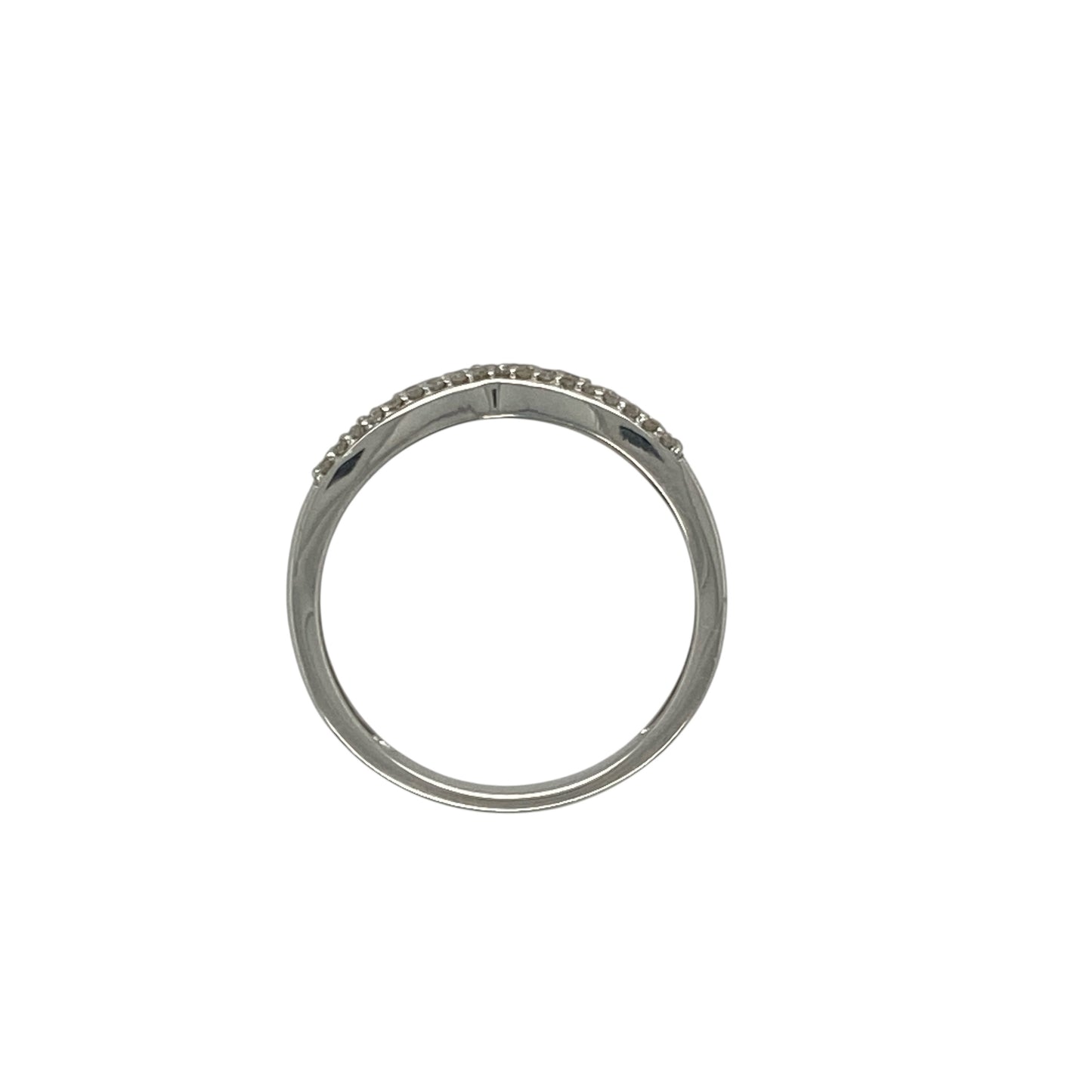 9ct White Gold Diamond Set Wishbone Ring