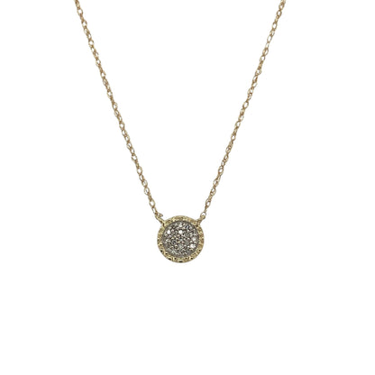 9ct Gold Diamond Set Circle 18" Necklace