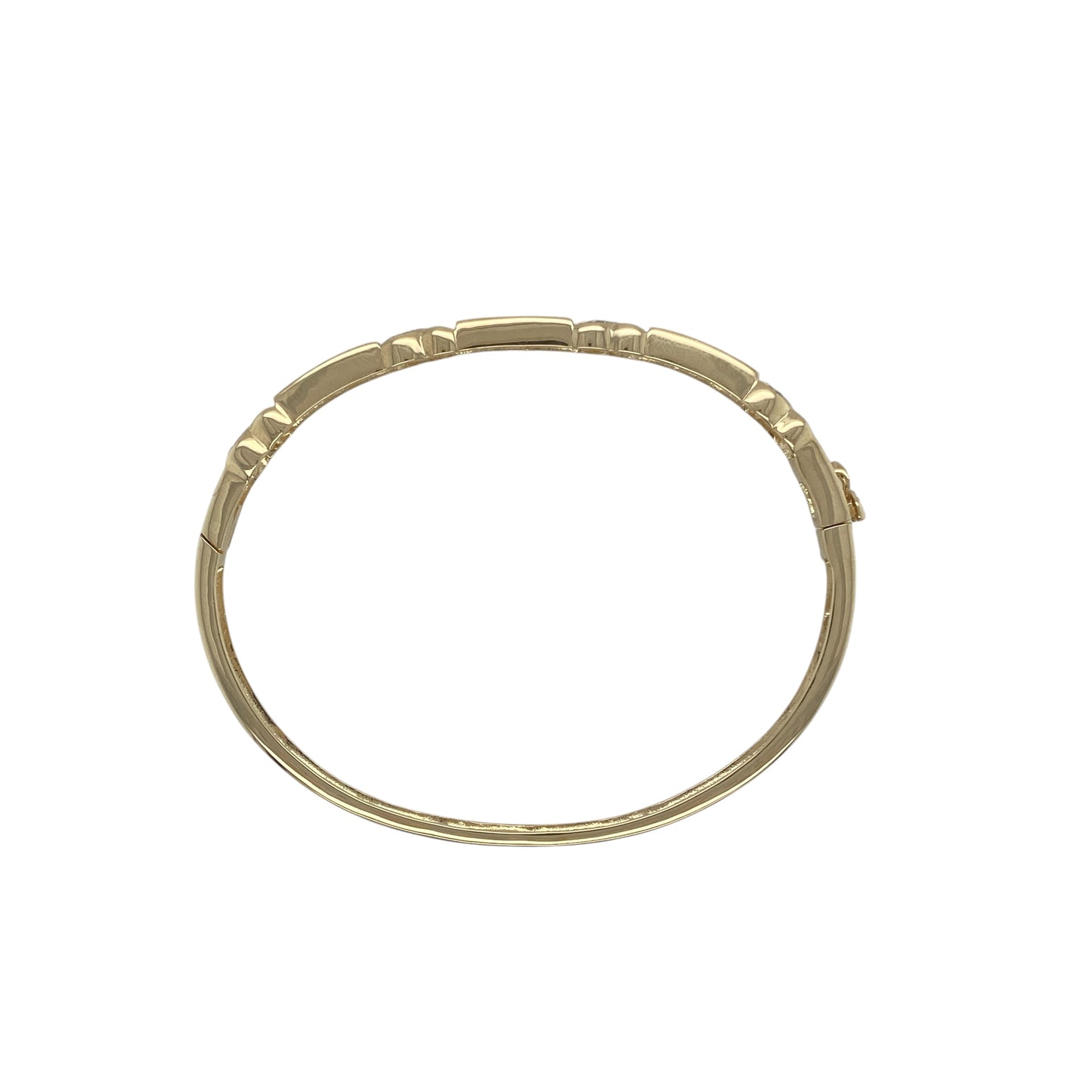 9ct Gold Diamond & Sapphire Set Hinged Bangle