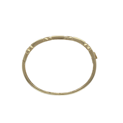 9ct Gold Diamond & Sapphire Set Hinged Bangle