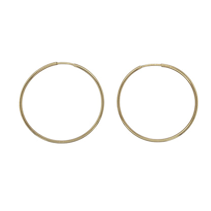 9ct Gold Plain Hoop Earrings