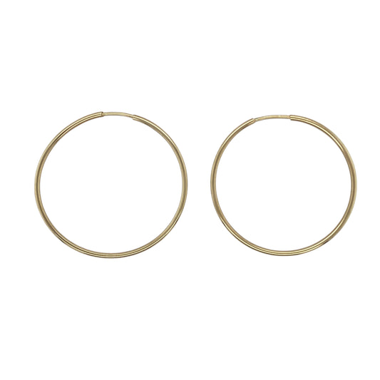 9ct Gold Plain Hoop Earrings